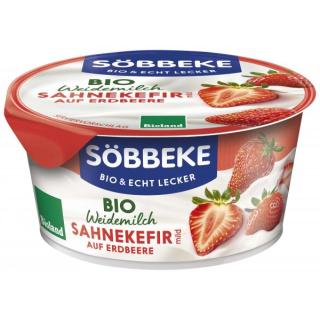 Sahnekefir auf Erdbeere-Weidemilch