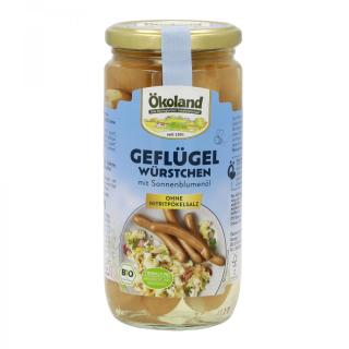 Geflügelwürstchen im Glas