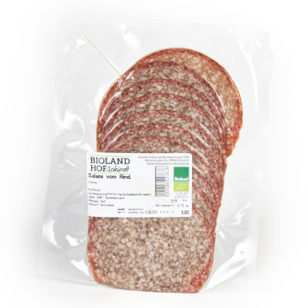 Salami vom Rind, geschnitten