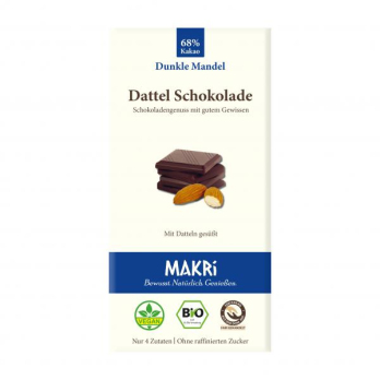 Dattel Schokolade - Dunkle Mandel 68% 85 g