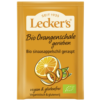 Orangenschale gerieben