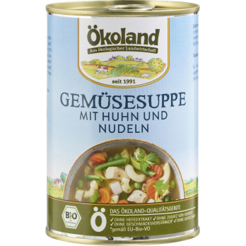 Gemüsesuppe mit Huhn und Nudeln